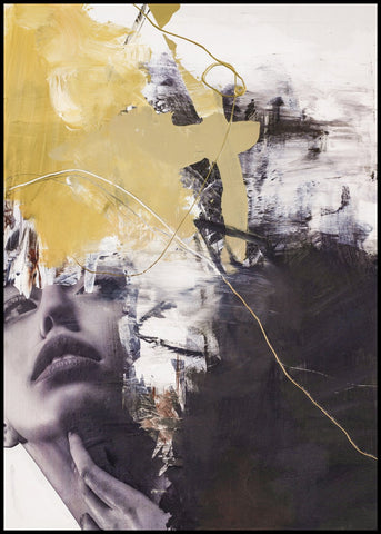 Yellow Era 2 | INDRAMMET BILLEDE Indrammet billede ART COPENHAGEN 30x40 Sort 