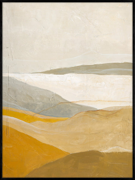 Yellow field | DESIGN MALERI Design maleri ART COPENHAGEN 90x120 Sort ramme 