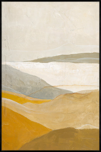 Yellow field | DESIGN MALERI Design maleri ART COPENHAGEN 100x150 Sort ramme 