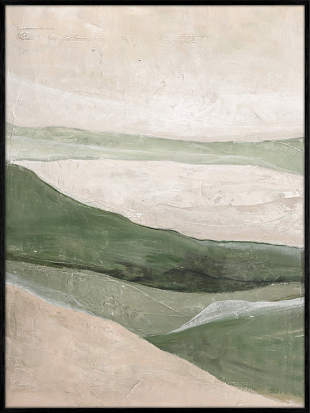 Green field | DESIGN MALERI Design maleri ART COPENHAGEN 90x120 Sort ramme 