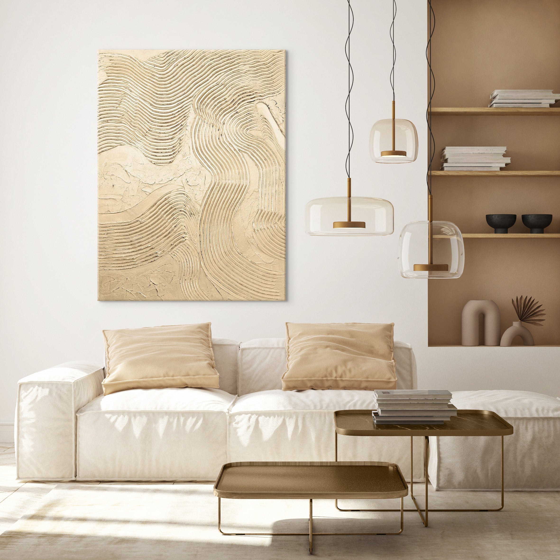 Metallic Champagne | DESIGN PAINTING Design maleri ART COPENHAGEN 90x120 Uden ramme