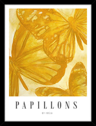 Papillions | KUNSTTRYK Kunsttryk Art Copenhagen 30x40 Sort ramme 