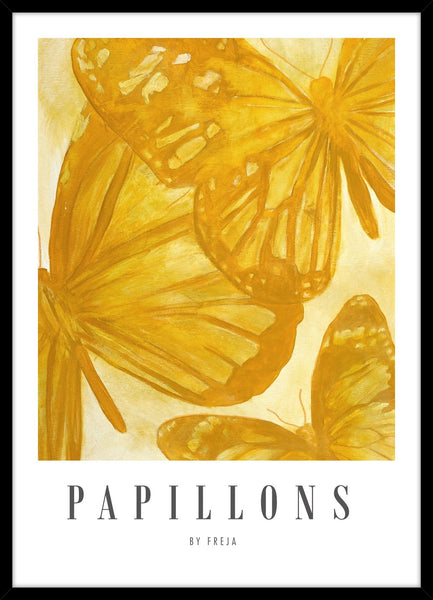 Papillions | KUNSTTRYK Kunsttryk Art Copenhagen 50x70 Sort ramme 
