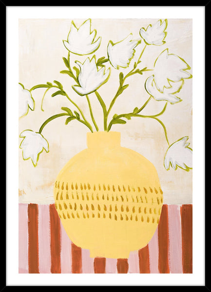 Yellow vase | KUNSTTRYK Kunsttryk Art Copenhagen 50x70 Sort ramme 