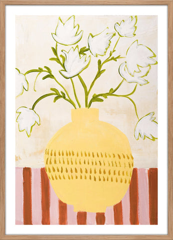 Yellow vase | KUNSTTRYK Kunsttryk Art Copenhagen 50x70 Egeramme 