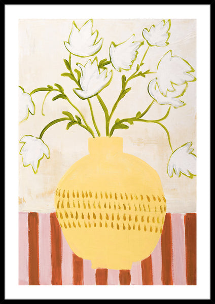 Yellow vase | KUNSTTRYK Kunsttryk Art Copenhagen 70x100 Sort ramme 