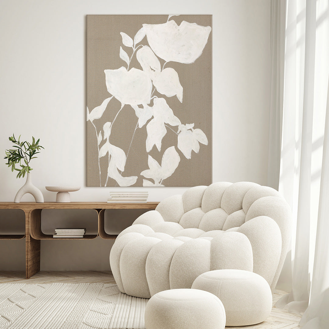 Fortuna White | DESIGN MALERI Design maleri 5715226162634 90x120 cm Hørlærred Sort ramme