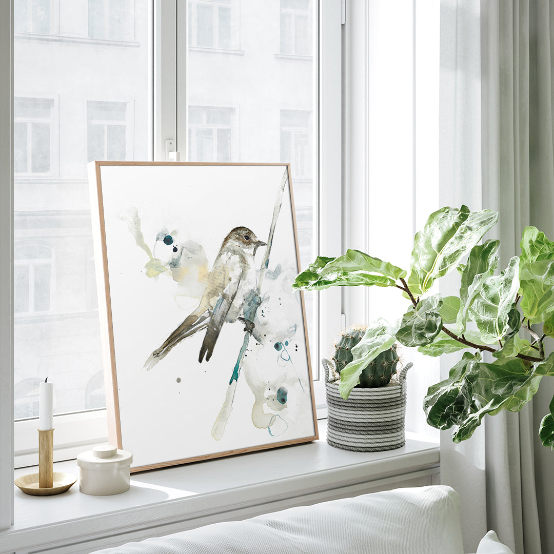 Bird 2 | INDRAMMET BILLEDE Indrammet billede ART COPENHAGEN 30x40 Egeramme 