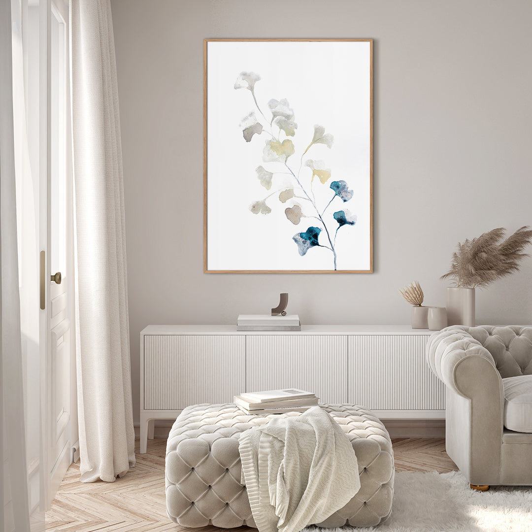 Blue Spring | INDRAMMET BILLEDE Indrammet billede ART COPENHAGEN 30x40 Egeramme 