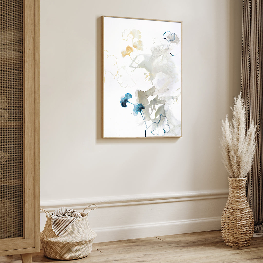 Blue Fall | INDRAMMET BILLEDE Indrammet billede ART COPENHAGEN 30x40 Egeramme 