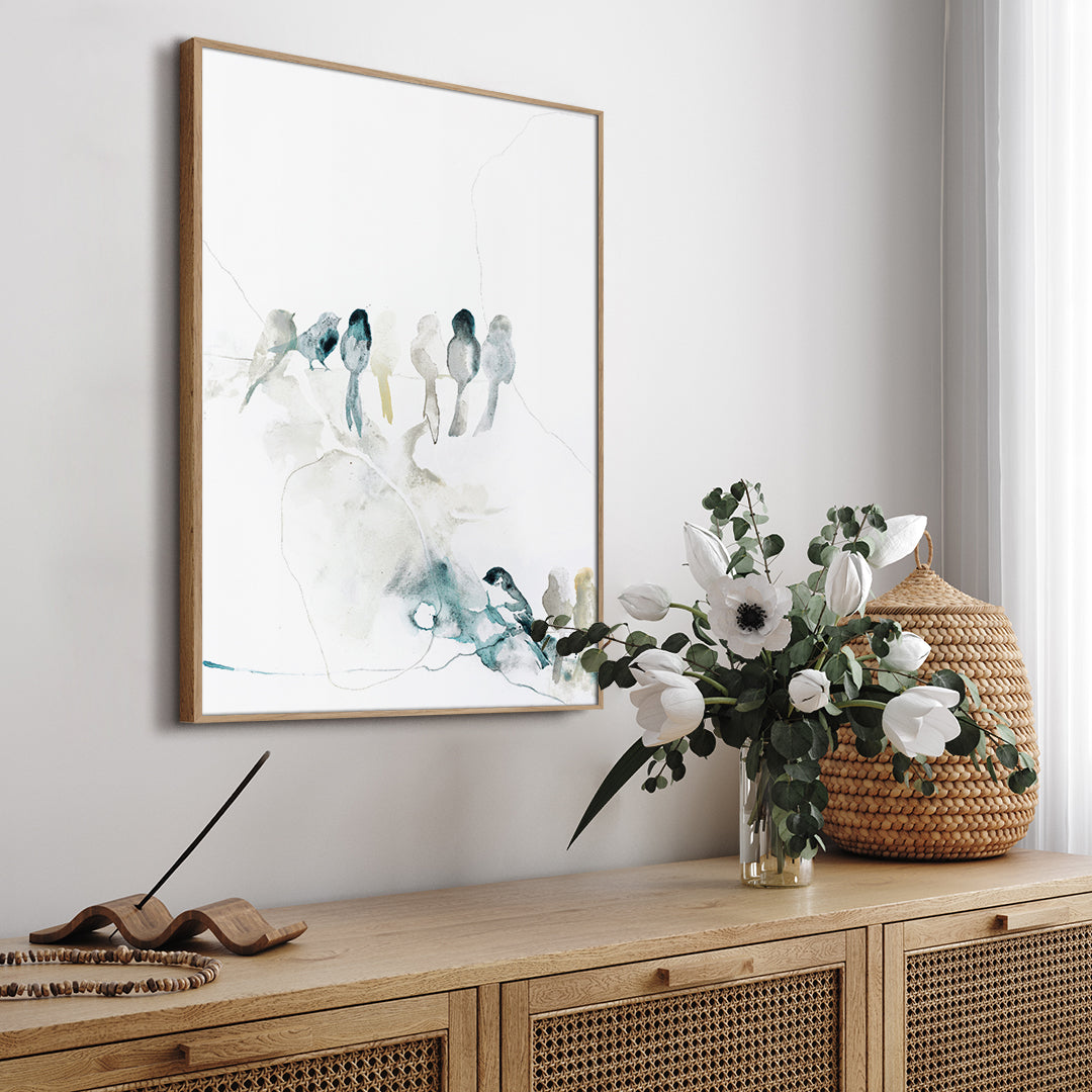 Birdshape | INDRAMMET BILLEDE Indrammet billede ART COPENHAGEN 30x40 Egeramme 