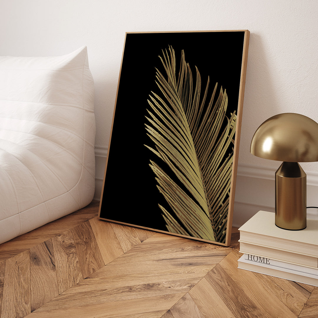 Golden palm 1 | INDRAMMET BILLEDE Indrammet billede ART COPENHAGEN   