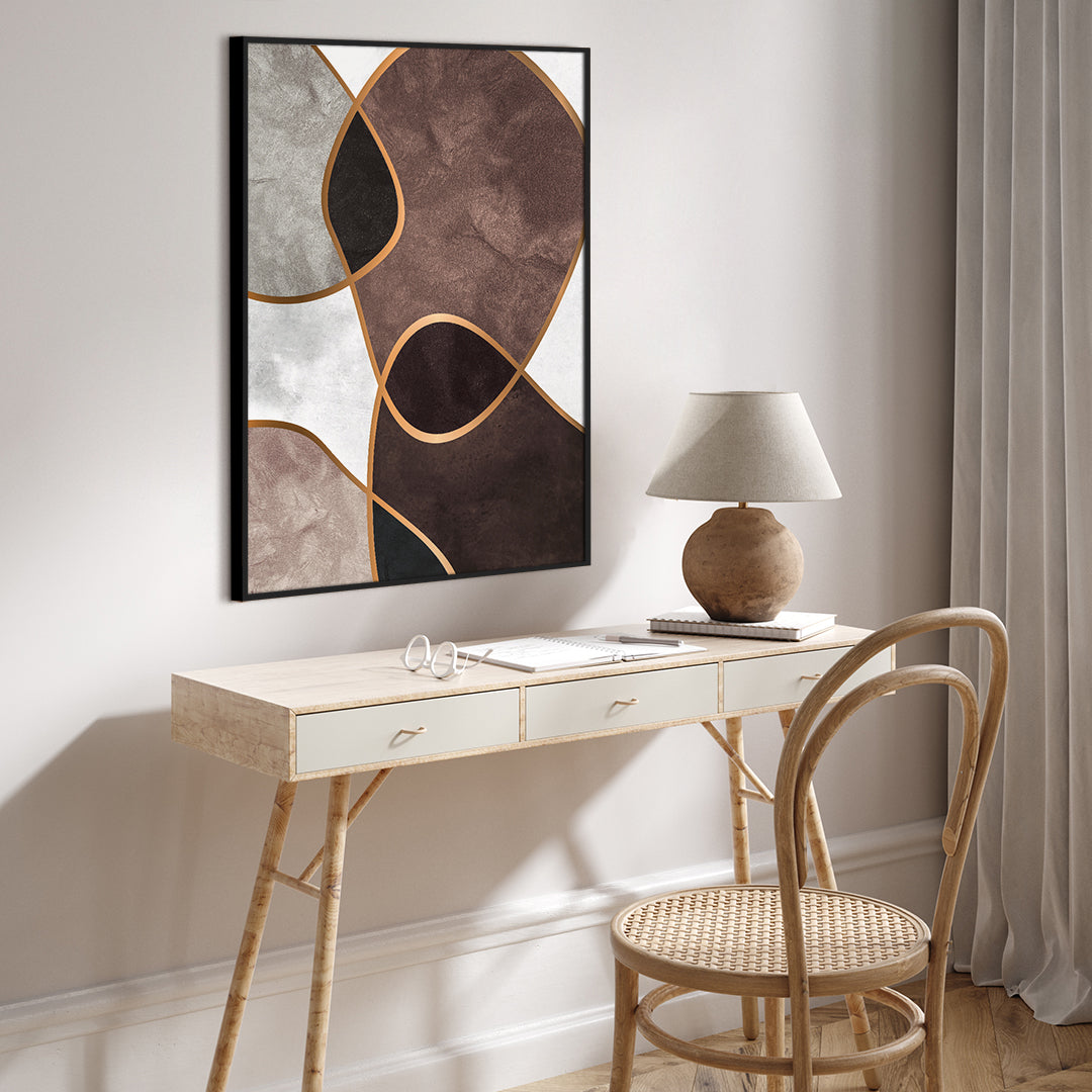 Velvet Shapes 3 | INDRAMMET BILLEDE Indrammet billede ART COPENHAGEN 30x40 Egeramme 