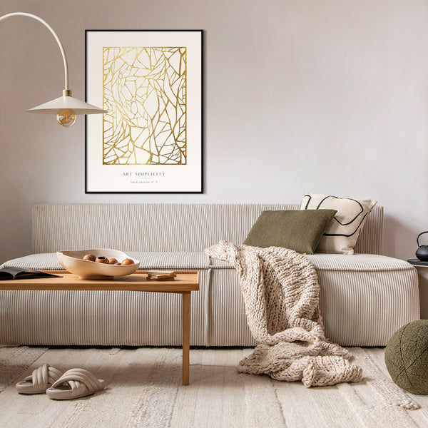 Art Simplicity Gold No 1 | INDRAMMET BILLEDE Indrammet billede ART COPENHAGEN   