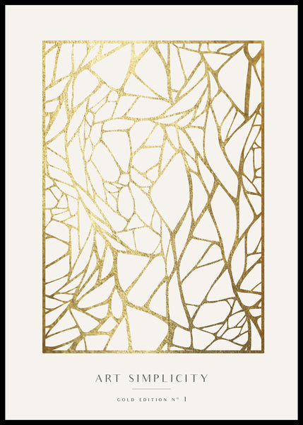 Art Simplicity Gold No 1 | INDRAMMET BILLEDE Indrammet billede ART COPENHAGEN 30x40 Sort 