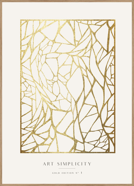 Art Simplicity Gold No 1 | INDRAMMET BILLEDE Indrammet billede ART COPENHAGEN 30x40 Egeramme 
