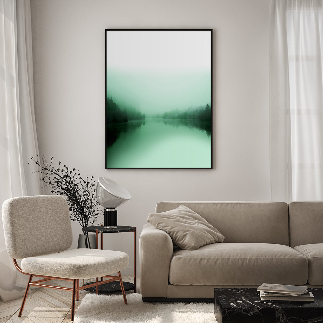 Green lake | INDRAMMET BILLEDE Indrammet billede ART COPENHAGEN 30x40 Egeramme 