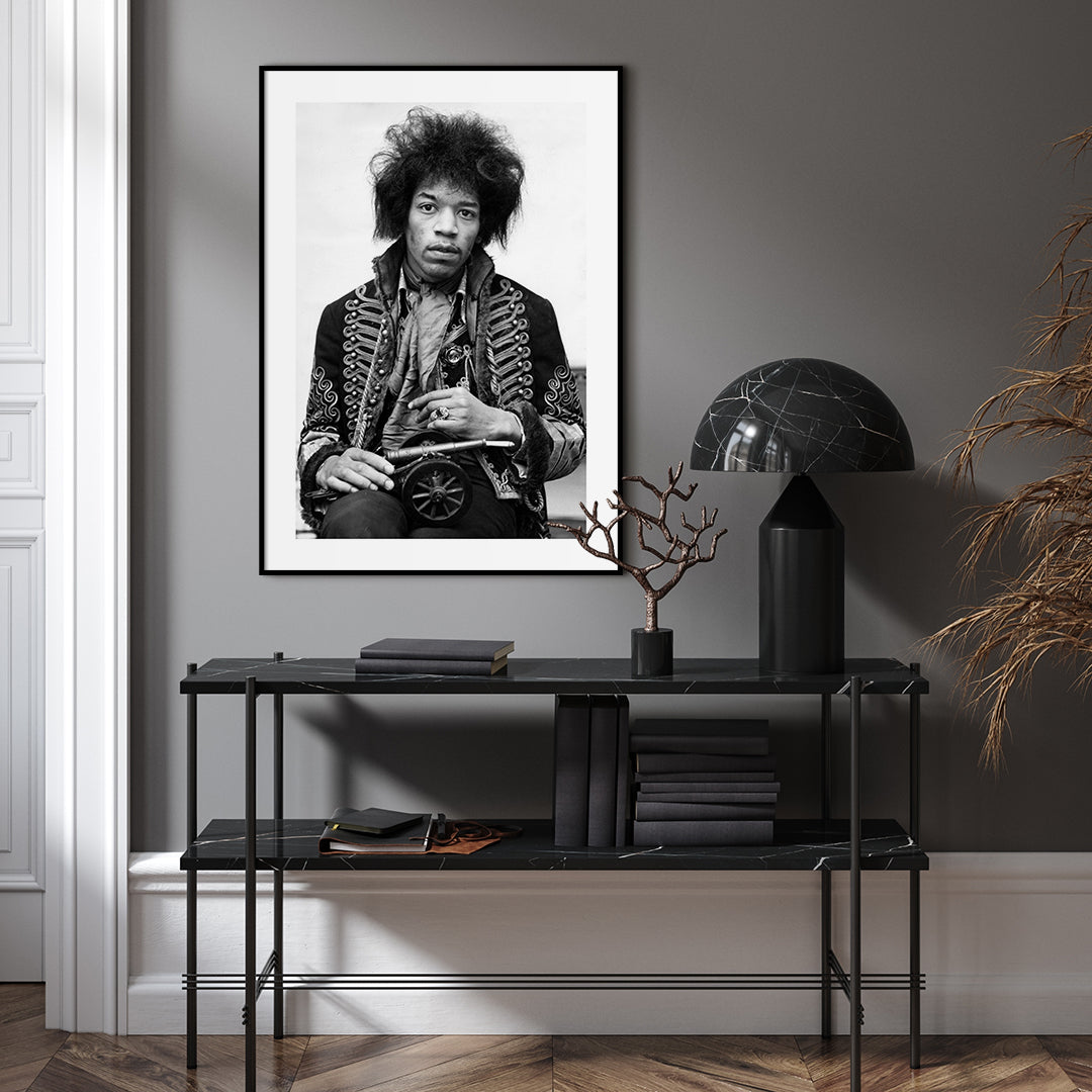 Jimi Hendrix | INDRAMMET BILLEDE Indrammet billede ART COPENHAGEN 30x40 Sort 