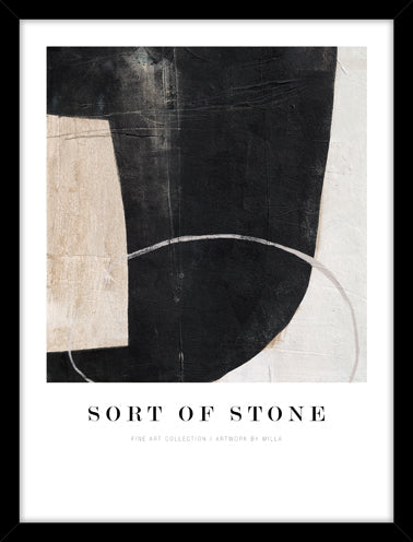 Sort of stone | KUNSTTRYK Kunsttryk Art Copenhagen 30x40 Sort ramme 