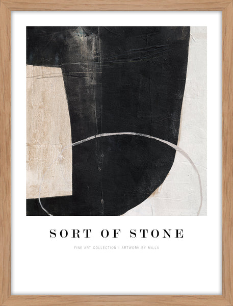 Sort of stone | KUNSTTRYK Kunsttryk Art Copenhagen 30x40 Egeramme 