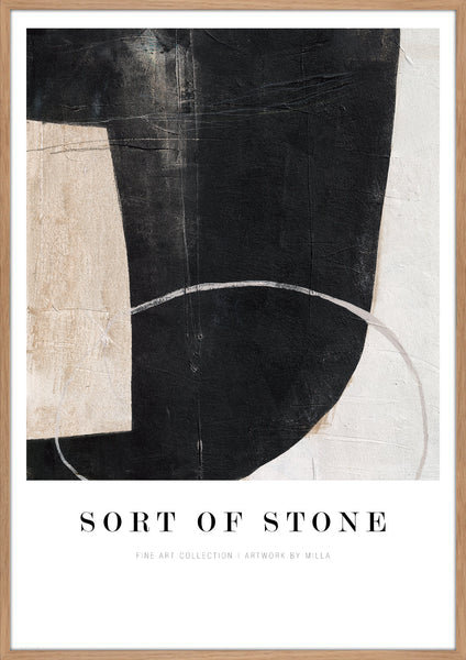 Sort of stone | KUNSTTRYK Kunsttryk Art Copenhagen 70x100 Egeramme 