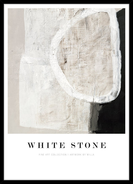White stone | KUNSTTRYK Kunsttryk Art Copenhagen 50x70 Sort ramme 