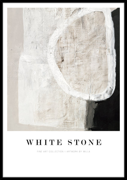 White stone | KUNSTTRYK Kunsttryk Art Copenhagen 70x100 Sort ramme 