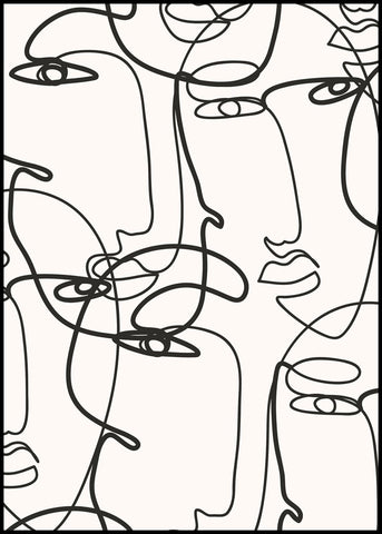 Abstract Lines 4 | INDRAMMET BILLEDE Indrammet billede ART COPENHAGEN 30x40 Sort 