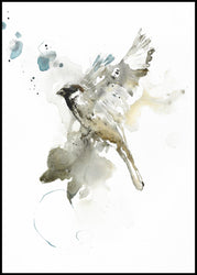 Bird 1 | INDRAMMET BILLEDE Indrammet billede ART COPENHAGEN 30x40 Sort 