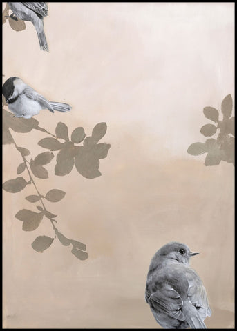 Bird2 | INDRAMMET BILLEDE Indrammet billede ART COPENHAGEN 30x40 Sort 