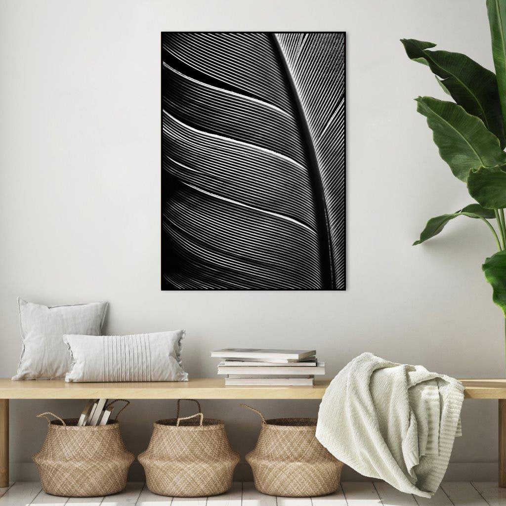 Black feather | INDRAMMET BILLEDE Indrammet billede ART COPENHAGEN 30x40 Sort 
