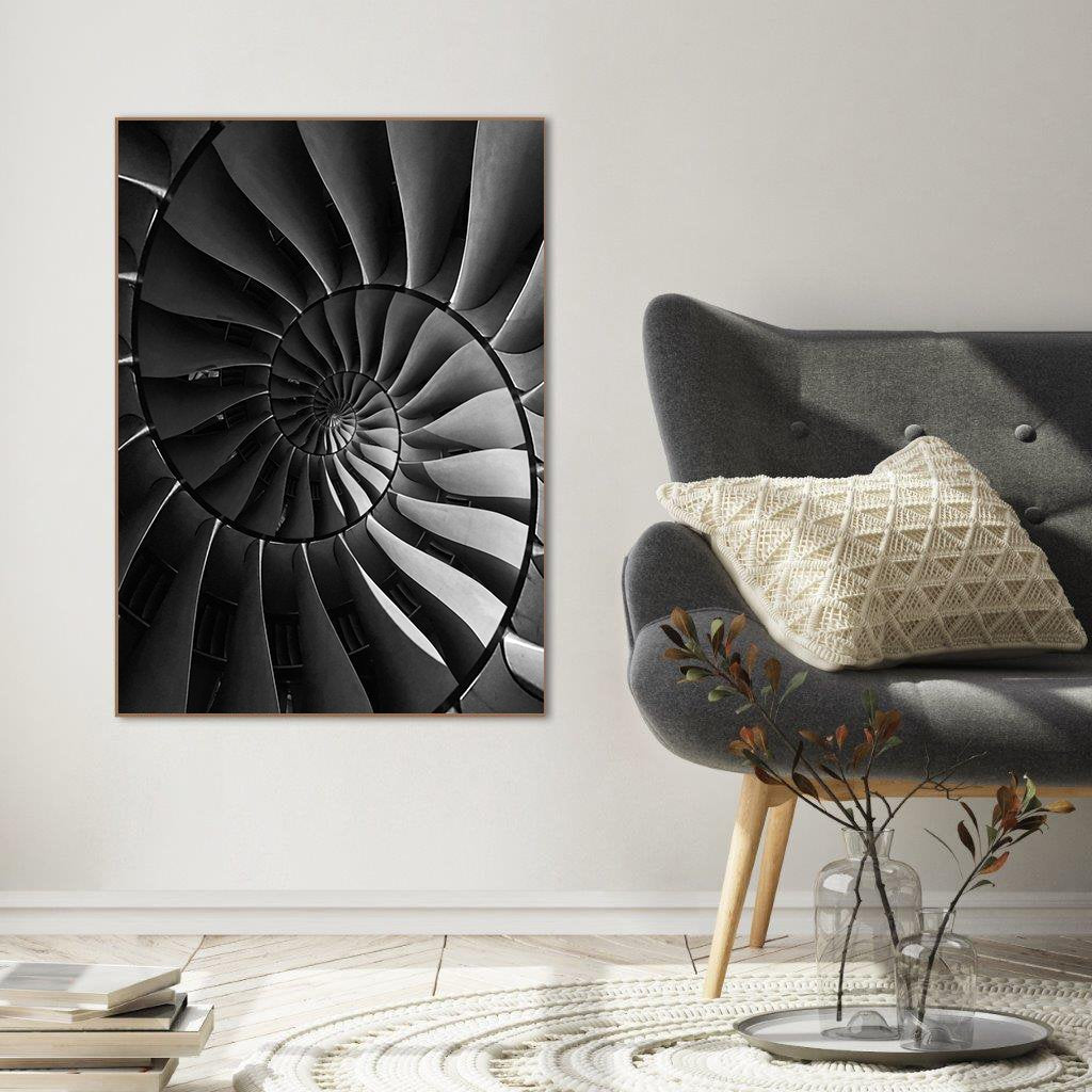 Black turbine | INDRAMMET BILLEDE Indrammet billede ART COPENHAGEN 30x40 Sort 
