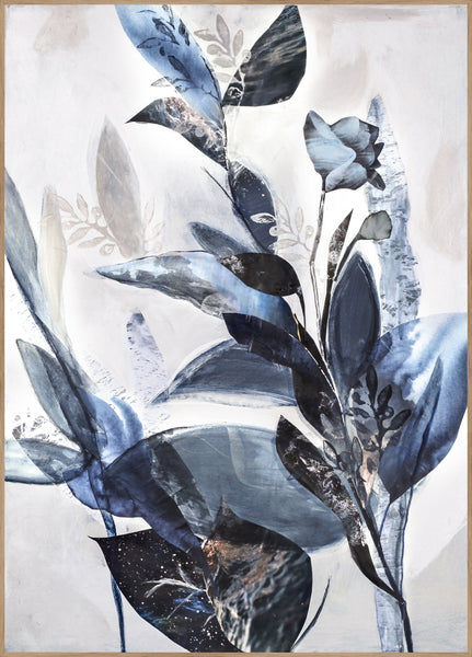 Blue Leaves | INDRAMMET BILLEDE Indrammet billede ART COPENHAGEN 30x40 Egeramme 