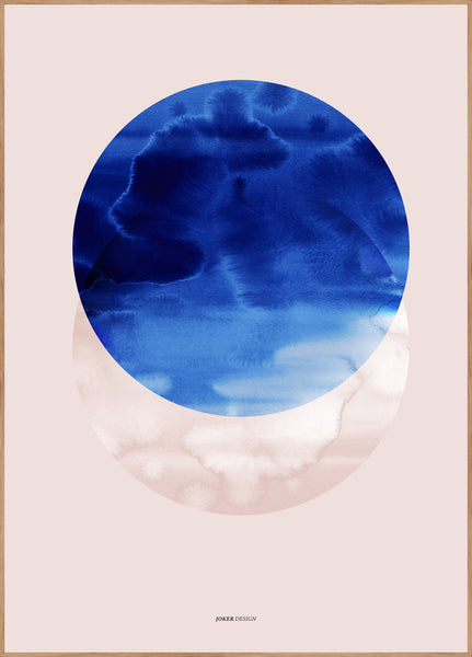 Blue Moon | INDRAMMET BILLEDE Indrammet billede ART COPENHAGEN 30x40 Egeramme 