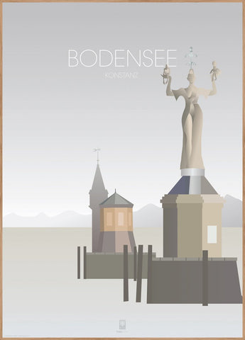 Bodensee Konstanz | INDRAMMET BILLEDE Indrammet billede ART COPENHAGEN 30x40 Egeramme 
