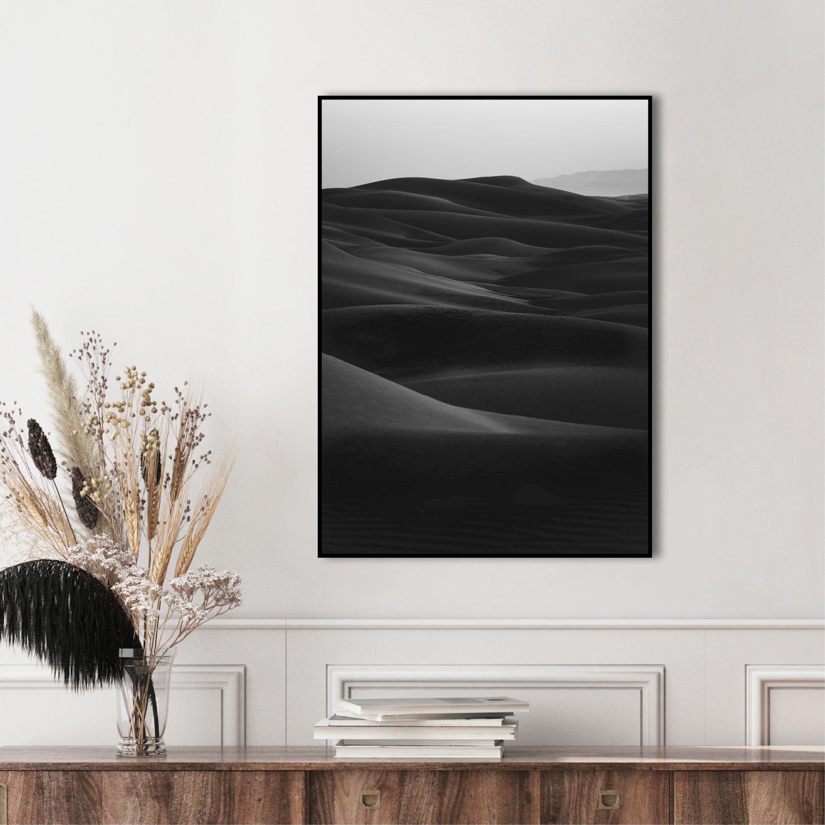 Black dunes | INDRAMMET BILLEDE Indrammet billede ART COPENHAGEN 30x40 Sort 