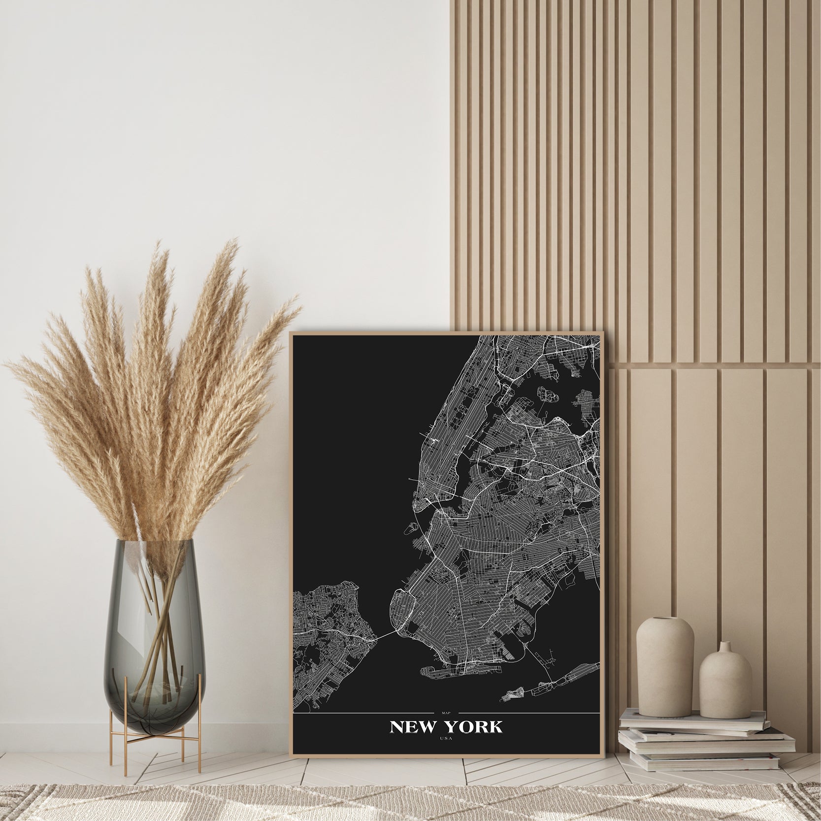 New York black | INDRAMMET BILLEDE Indrammet billede ART COPENHAGEN 30x40 Sort 