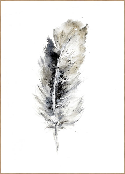 Cozy Feather 2 | INDRAMMET BILLEDE Indrammet billede ART COPENHAGEN 30x40 Egeramme 