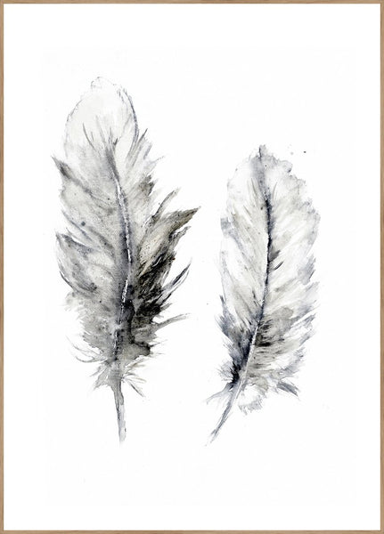 Cozy Feathers 3 | INDRAMMET BILLEDE Indrammet billede ART COPENHAGEN 30x40 Egeramme 