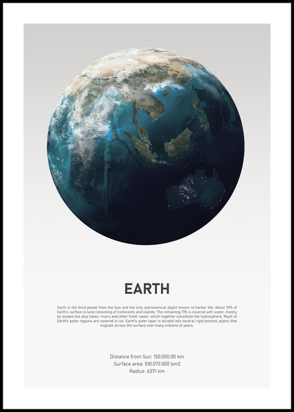 Earth Light | INDRAMMET BILLEDE Indrammet billede ART COPENHAGEN 30x40 Sort 