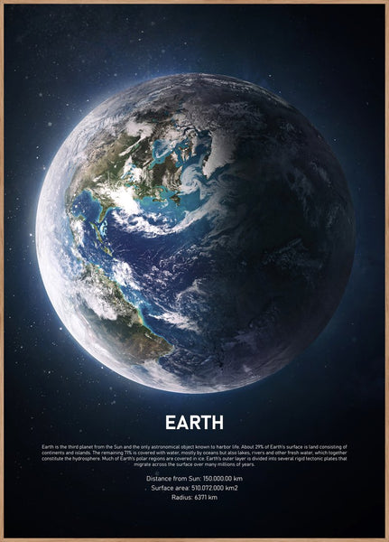 Earth | INDRAMMET BILLEDE Indrammet billede ART COPENHAGEN 30x40 Egeramme 