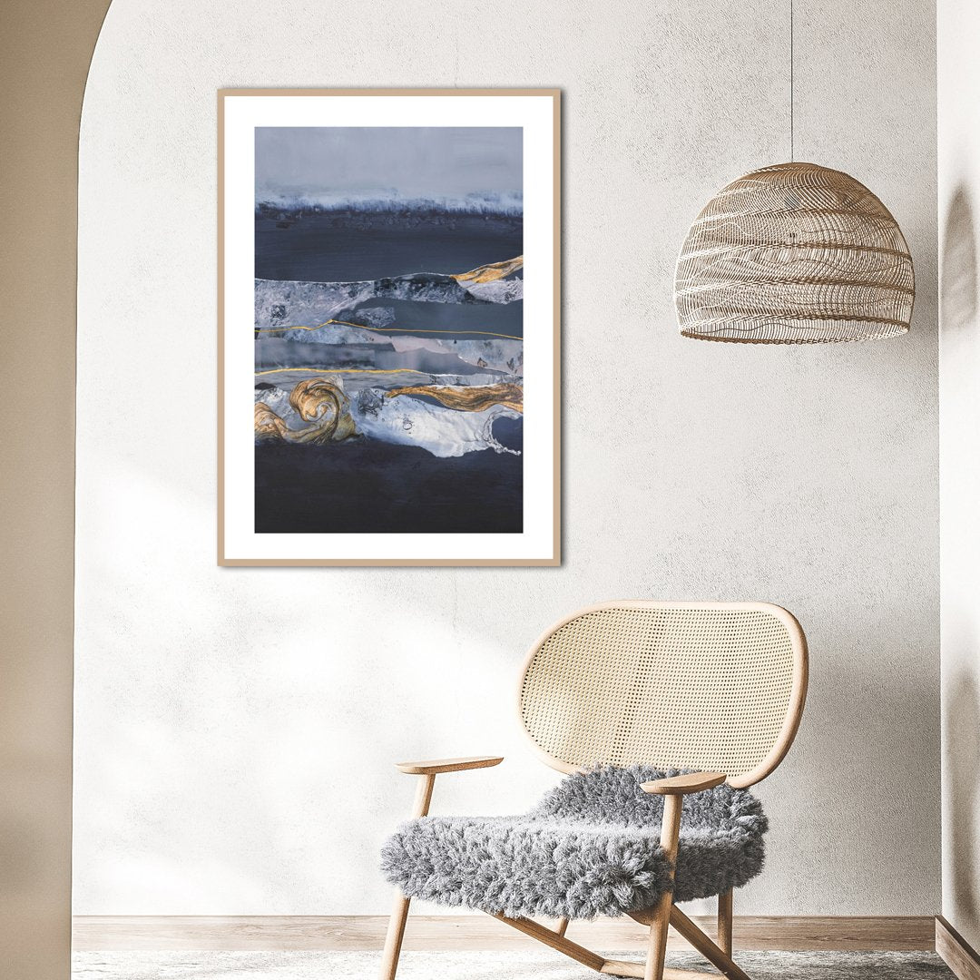 Element Water | INDRAMMET BILLEDE Indrammet billede ART COPENHAGEN 30x40 Egeramme 