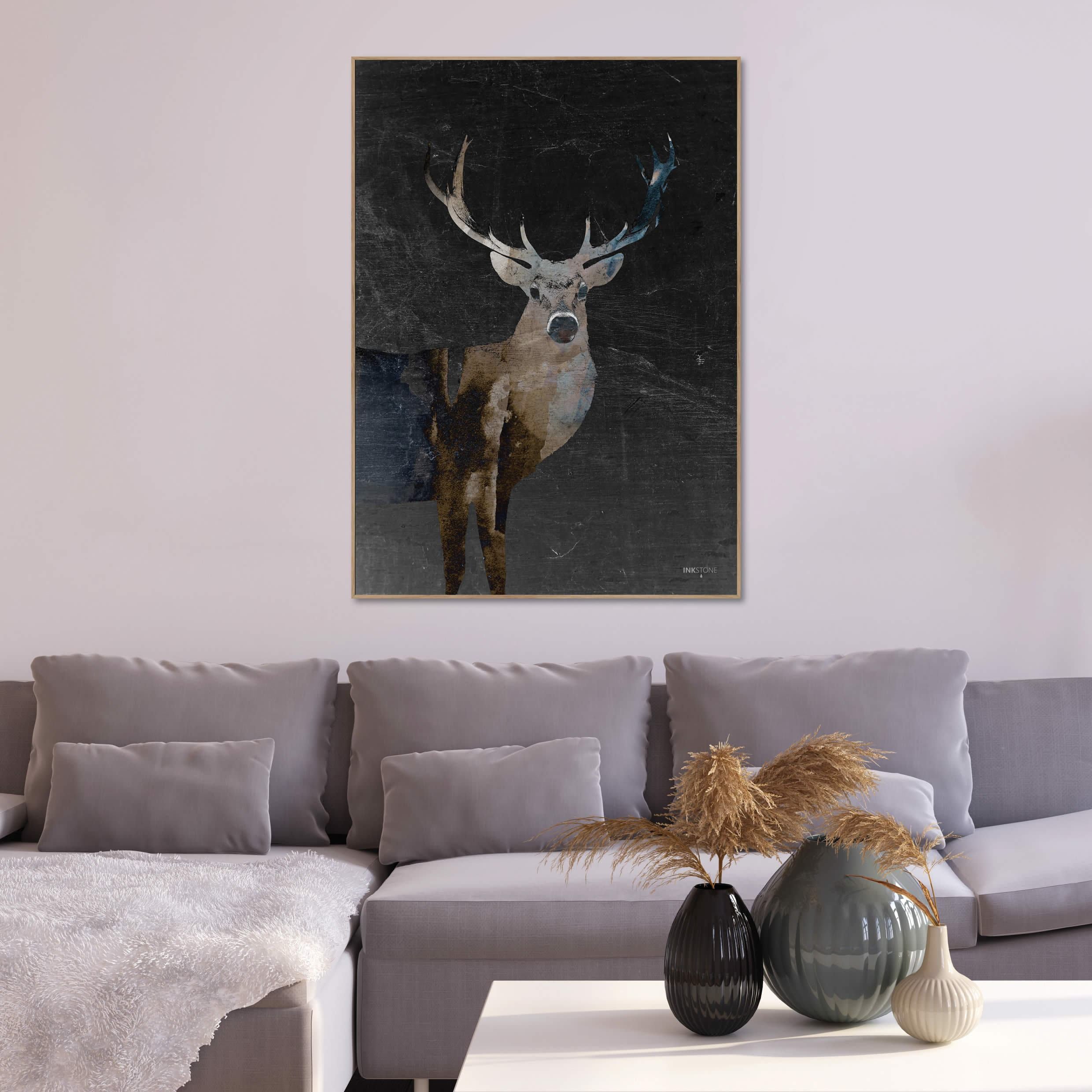 Deerly dark | INDRAMMET BILLEDE Indrammet billede ART COPENHAGEN 30x40 Sort 
