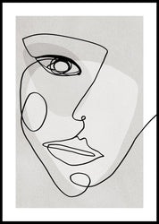 Face Line 4 | INDRAMMET BILLEDE Indrammet billede ART COPENHAGEN 30x40 Sort 