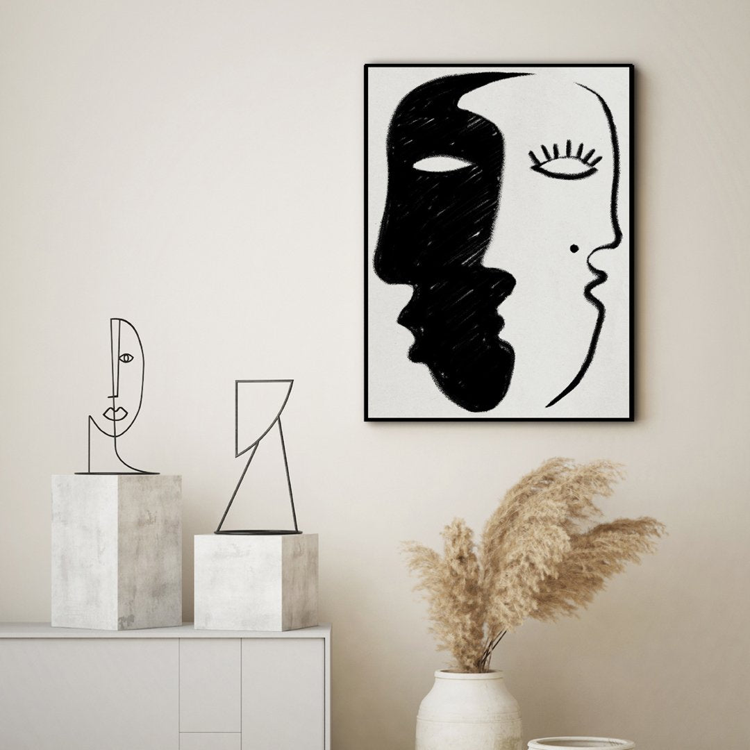 Face to Face | INDRAMMET BILLEDE Indrammet billede ART COPENHAGEN 30x40 Sort 