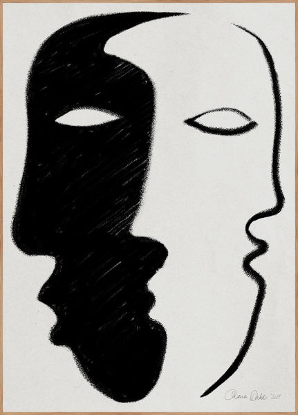 Face to Face | INDRAMMET BILLEDE Indrammet billede ART COPENHAGEN 30x40 Egeramme 