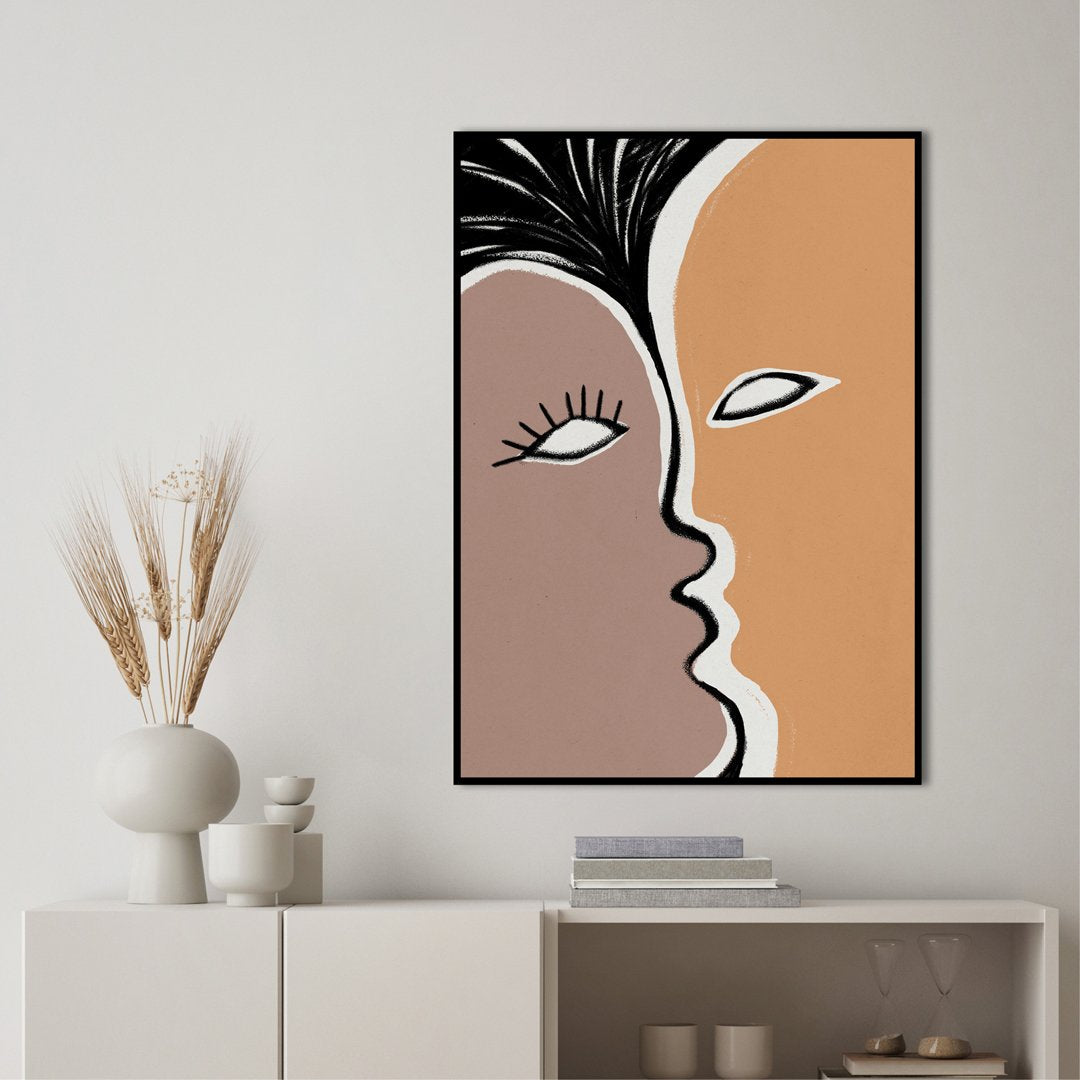 Face to face 2 | INDRAMMET BILLEDE Indrammet billede ART COPENHAGEN 30x40 Egeramme 