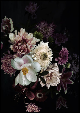 Floral Bouquet 1 | INDRAMMET BILLEDE Indrammet billede ART COPENHAGEN 30x40 Sort 