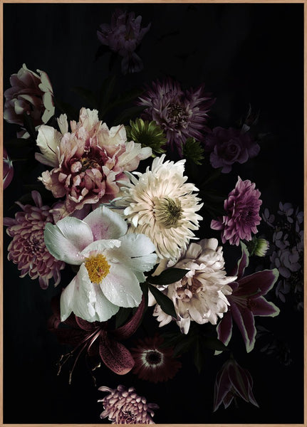 Floral Bouquet 1 | INDRAMMET BILLEDE Indrammet billede ART COPENHAGEN 30x40 Egeramme 