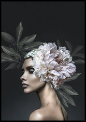 Floral Diva 1 | INDRAMMET BILLEDE Indrammet billede ART COPENHAGEN 30x40 Sort 